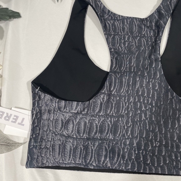NWT‎ TEREZ [ Small ] Croc Noir Racerback Sports Bra in Grey - Picture 10 of 12